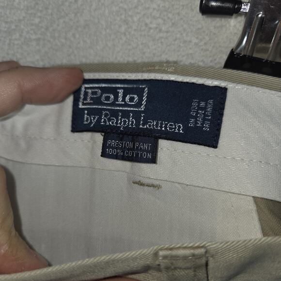 Vtg Polo Ralph Lauren Preston Pants Mens Flat Front 36x29 Preppy Chino Lot of 2 - Picture 5 of 13